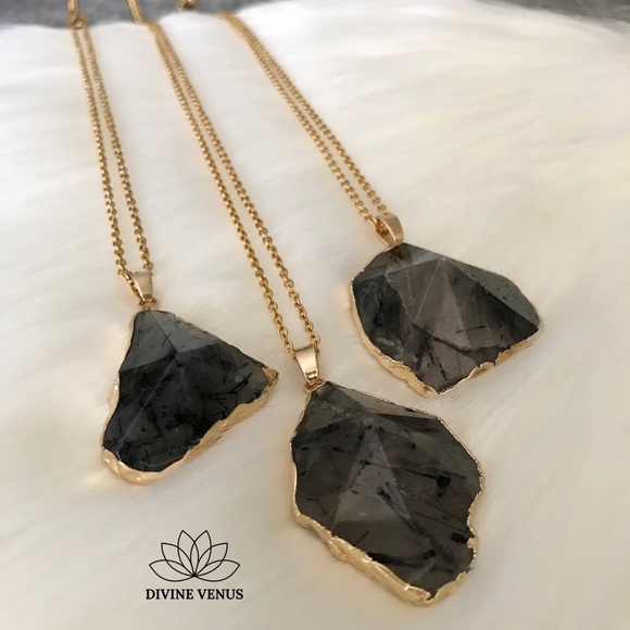 Tourmalinated Quartz Pendant Necklace - Picture 6 of 9